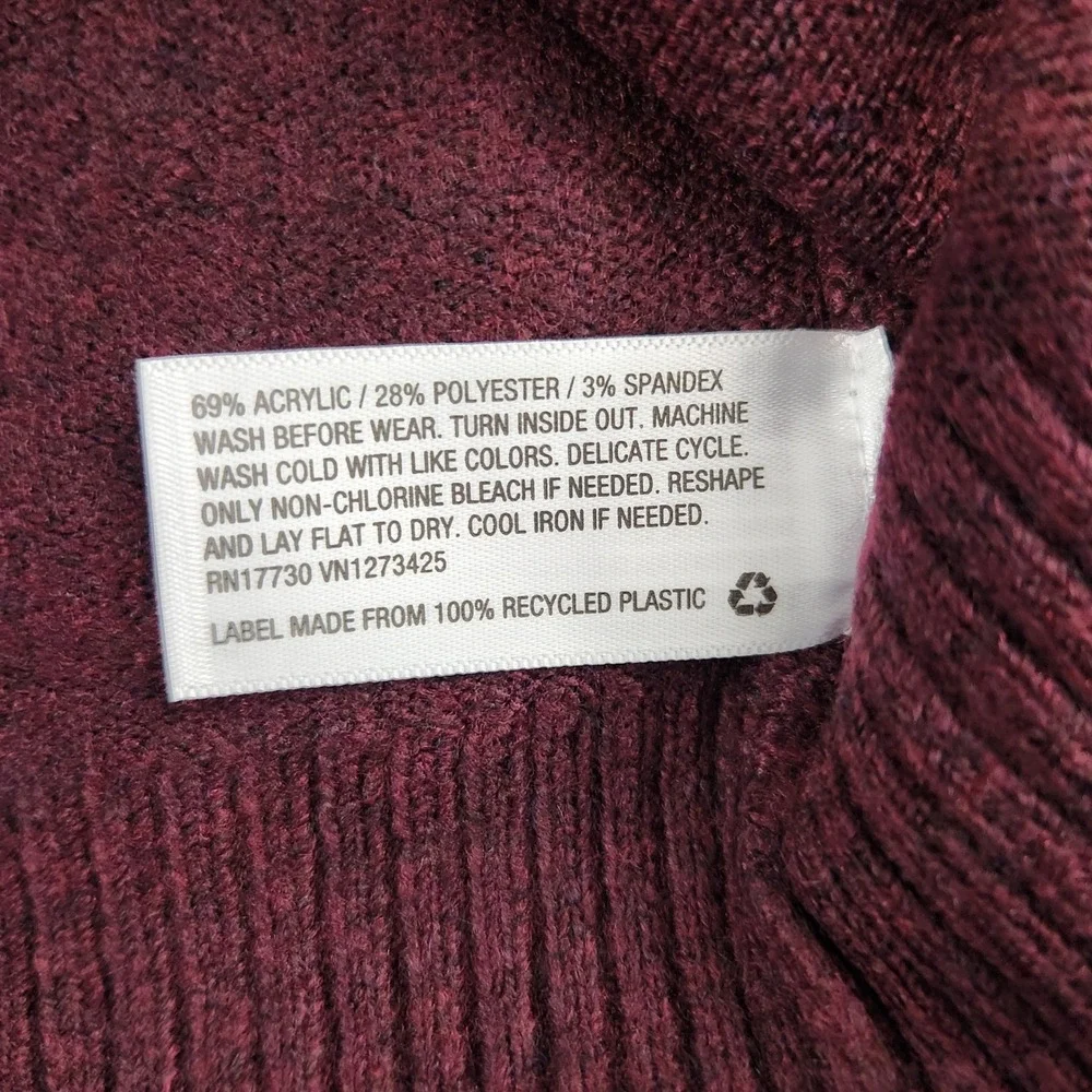 Cat & Jack Sweater Kids M 8/10 Burgundy Full Zip Hooded Fair Isle Geometric Knit